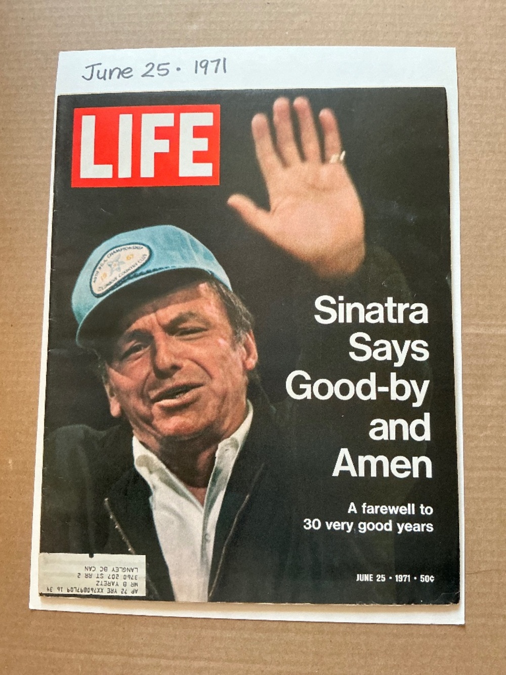 Vintage LIFE Magazine June 25, 1971 Frank Sinatra Cover Last Performance